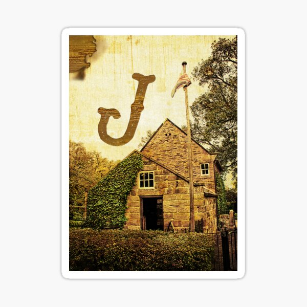 Grungy Melbourne Australia Alphabet Letter "J" James Cook Sticker