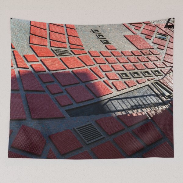 Item preview, Chic Geometrical Azulejos - Groovy Modern Tessellation in Crimson and Slate - Right designed and sold by Georgia Mizuleva.
