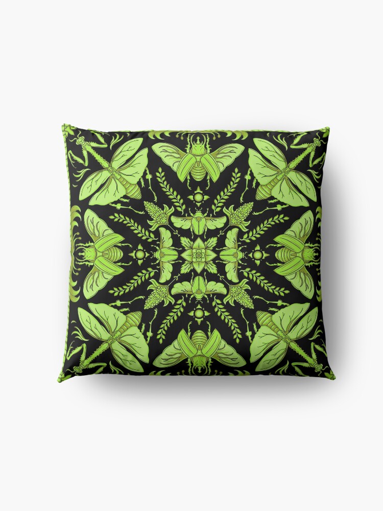 Alternate view of Designer Bug - Black/Green Floor Pillow