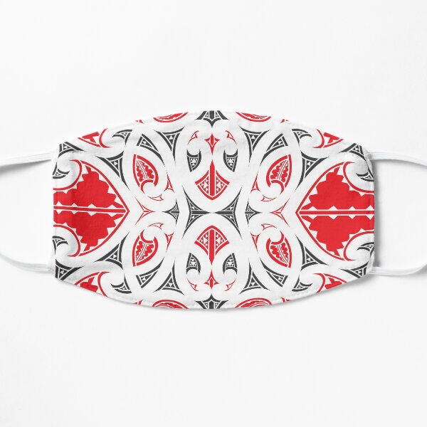 Kowhaiwhai Miki (Red and Black Flat Mask