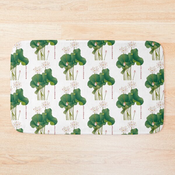 Item preview,  white lotus flowers with lotus buds and stems. designed and sold by Kallandra.