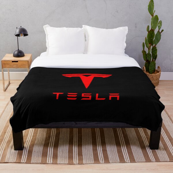 Tesla Logo (Red) Throw Blanket