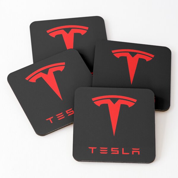 Tesla Logo (Red) Coasters (Set of 4)