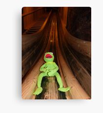 Frog Kermit Slip Mine Salt Mine Canvas Print