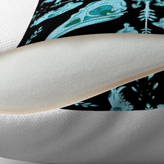 Alternate view of Designer Bird Skull - Blue Floor Pillow