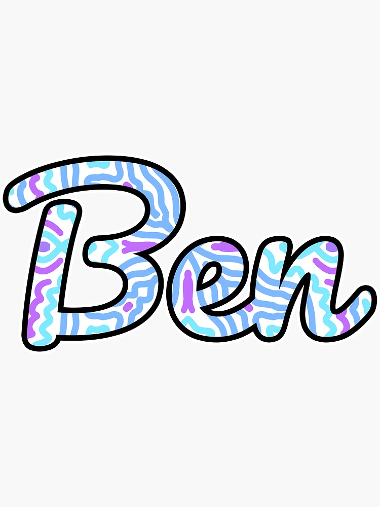 ben-handwritten-name-sticker-by-inknames-redbubble