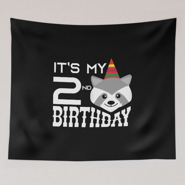 Item preview, It's My 2nd Birthday 2 Years Old Raccoon Child B-day Party print designed and sold by Grabitees.