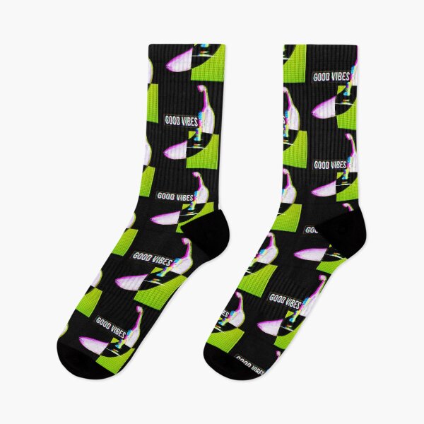 Item preview, Good Vibes FUN bright inspirational holographic BANANA glitch art designed and sold by originalsusie.