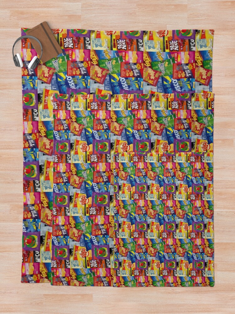 "Crisp Packet Montage" Throw Blanket for Sale by EverydayTrash Redbubble