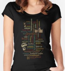 Downton Abbey Word Mosaic Women's Fitted Scoop T-Shirt