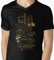 Downton Abbey Word Mosaic Men's V-Neck T-Shirt