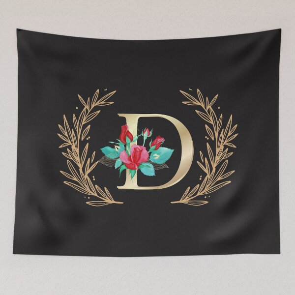 Item preview, D floral Monogram Letter designed and sold by zigner.