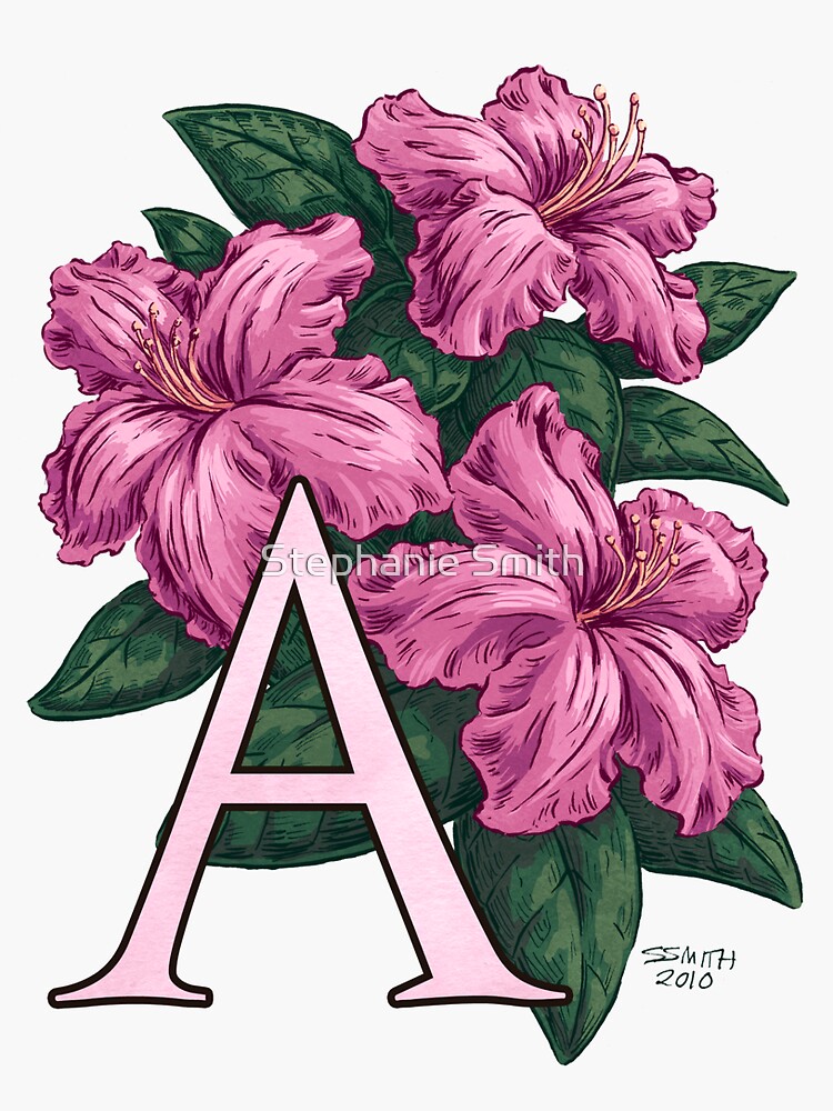 A is for Azalea Flower Monogram Floating by stephsmith