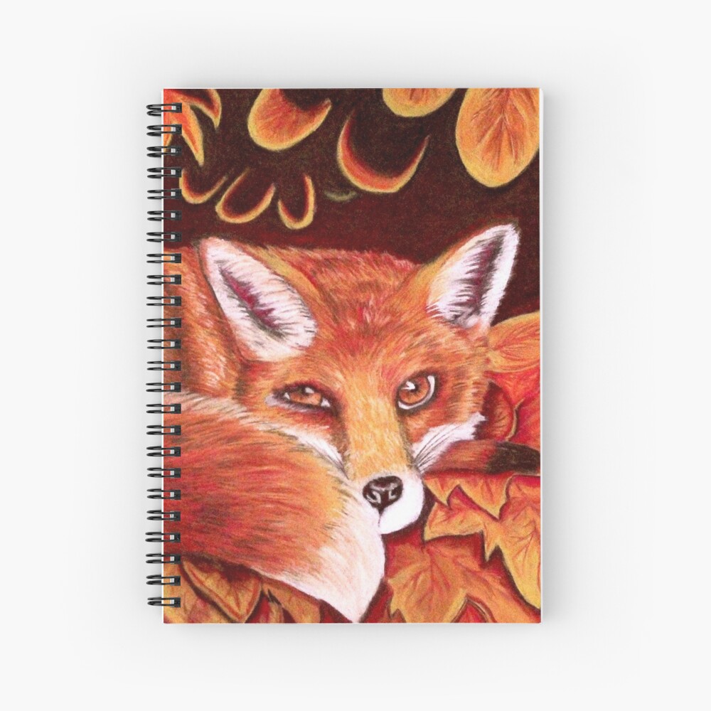 Sleepy Fox print - spiral notebook on Red Bubble