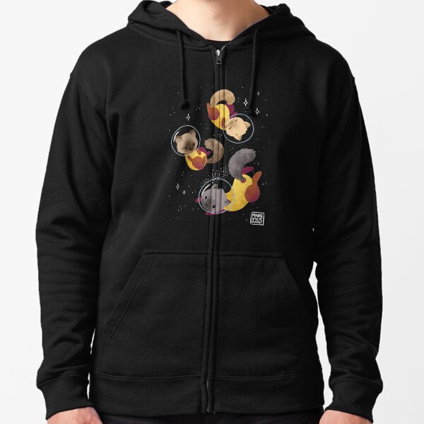 Space Cats Zipped Hoodie