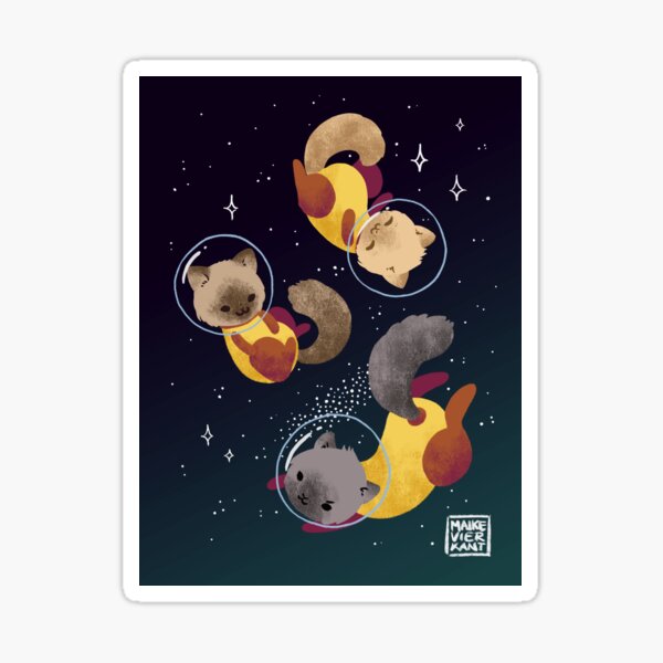 Item preview, Space Cats designed and sold by Maike Vierkant - Connecting the Cute and the Nerdy.