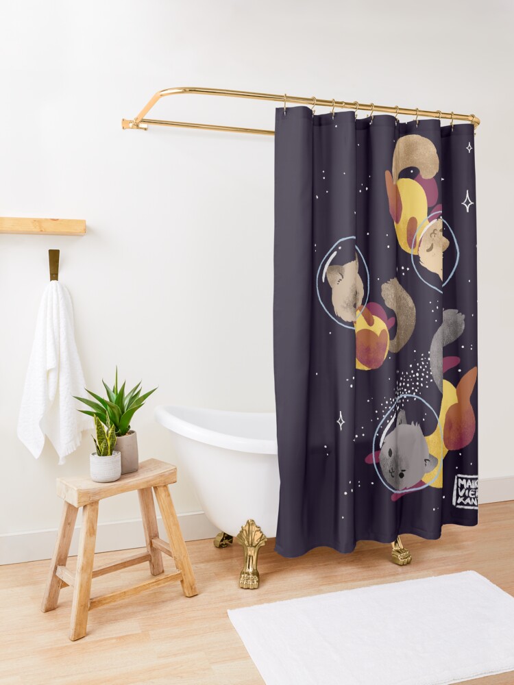 "Space Cats" Shower Curtain for Sale by Vierkant Redbubble