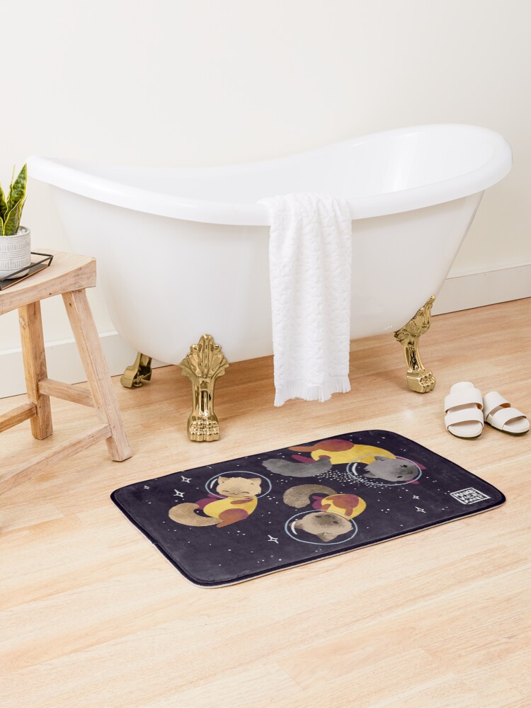 Thumbnail 2 of 6, Bath Mat, Space Cats designed and sold by Vierkant.