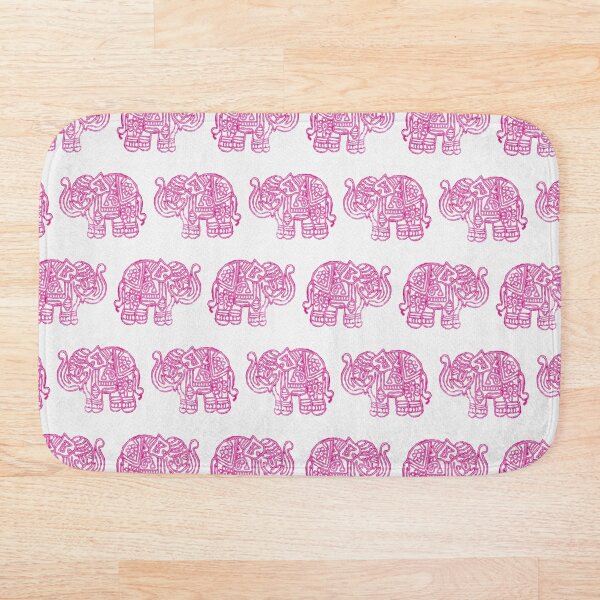 Item preview, Pink Indian Woodblock Elephant Pattern designed and sold by annelouw.