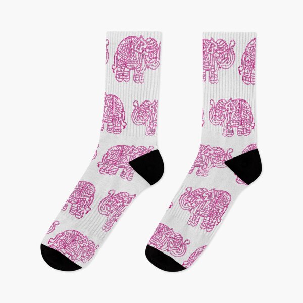 Item preview, Pink Indian Woodblock Elephant Pattern designed and sold by annelouw.