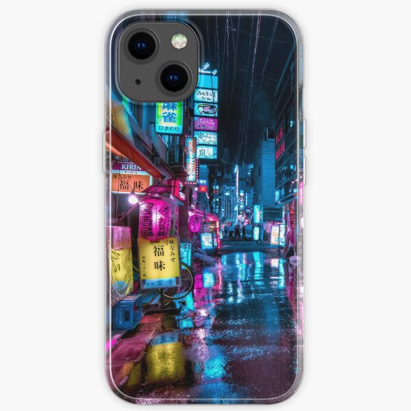 Tokyo at Night - Shimbashi iPhone Soft Case