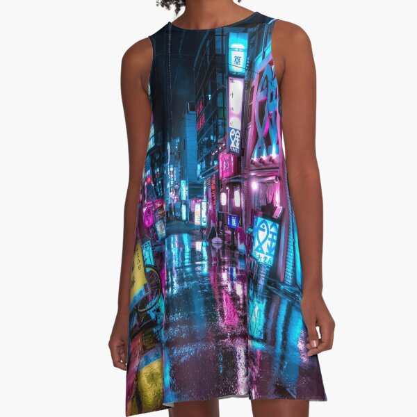 Tokyo at Night - Shimbashi A-Line Dress