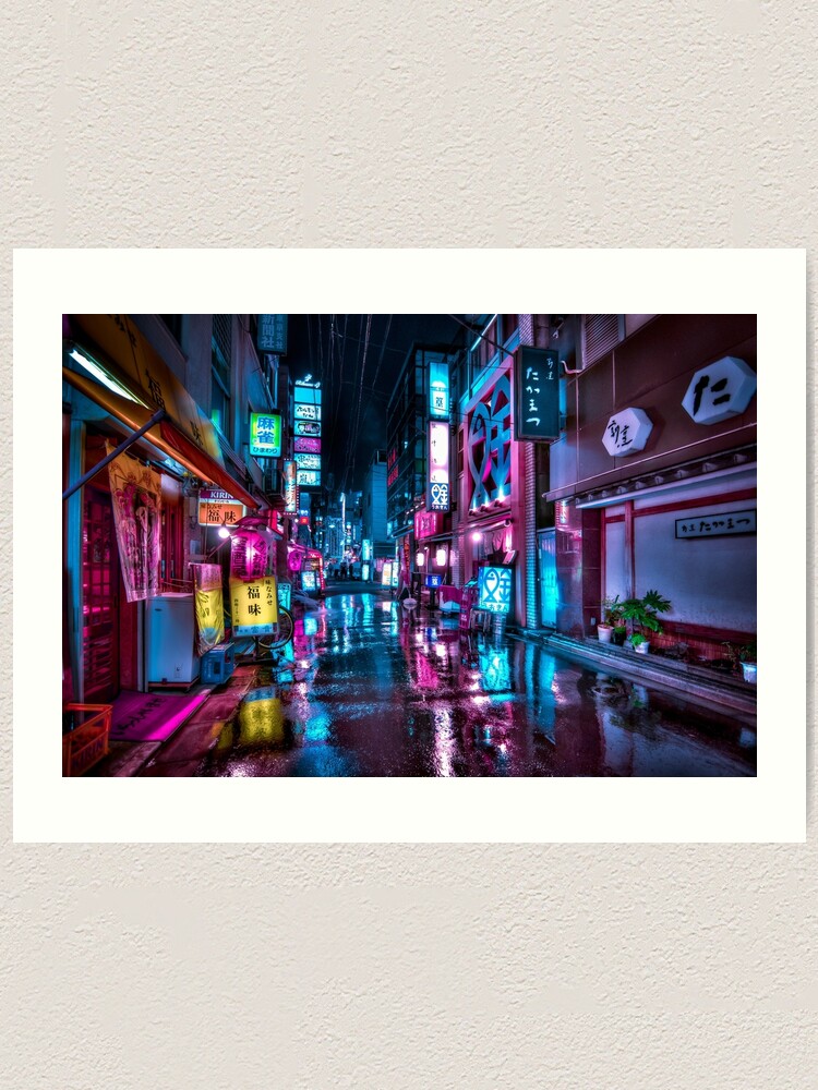 Alternate view of Tokyo at Night - Shimbashi Art Print