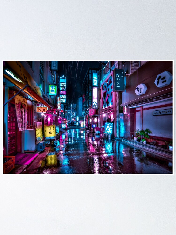 Alternate view of Tokyo at Night - Shimbashi Poster