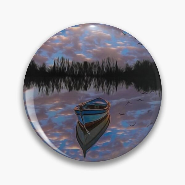 Item preview, Boat on the river designed and sold by johnnyssandart.