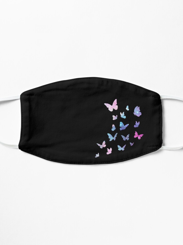 Thumbnail 3 of 5, Mask, Butterflies, Colorful Butterfly, Washable Reusable, Dream, Pastel Colors, Baby Pink Purple, Stylish Insects designed and sold by Annona-.