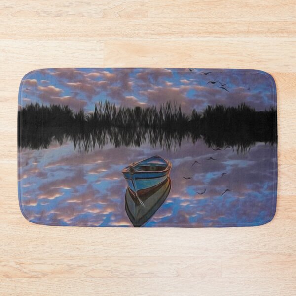 Item preview, Boat on the river designed and sold by johnnyssandart.