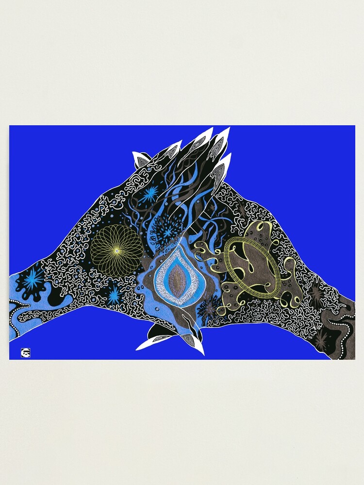 Thumbnail 1 of 3, Photographic Print, "Mains Univers" (blue) by CEZA designed and sold by atelierdeceza.