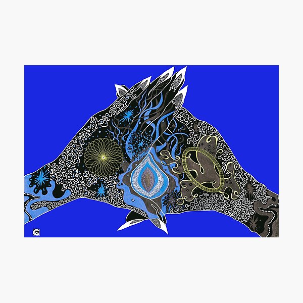 "Mains Univers" (blue) by CEZA Photographic Print