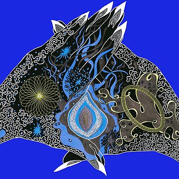Aperçu de l'œuvre "Mains Univers" (bleue) par CEZA de atelierdeceza