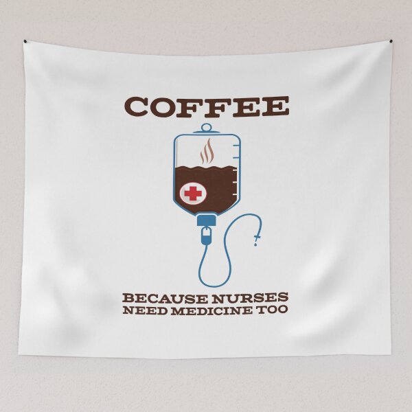 Item preview, Funny Coffee Injection Nurse Medicine print designed and sold by jakehughes2015.