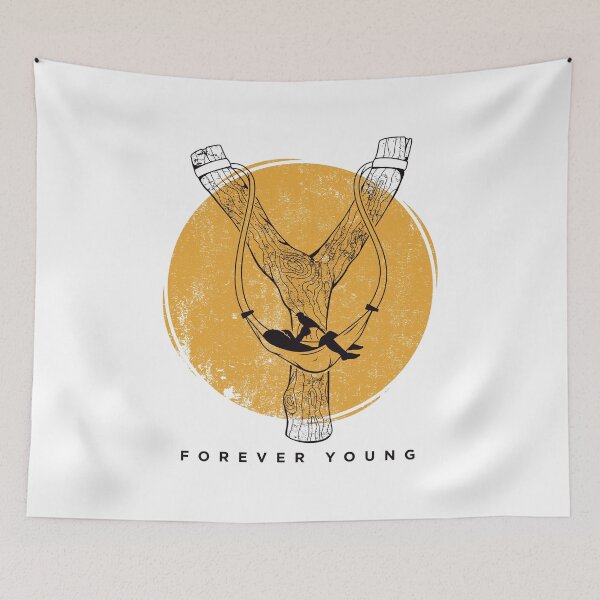 Item preview, Forever Young Slingshot Hammock Moon print designed and sold by jakehughes2015.