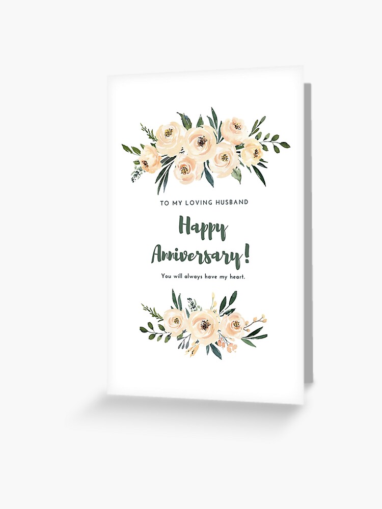 Romantic Wedding Anniversary Gift for Husband Greeting Card for Sale by  BlushPearls