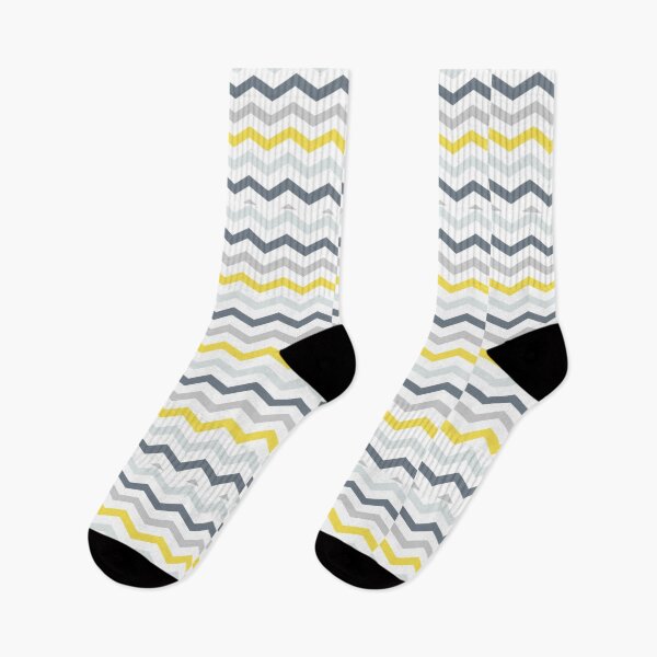 Item preview, Zigzag Pattern - mustard yellow, navy blue, grey and white  designed and sold by GillyMc.