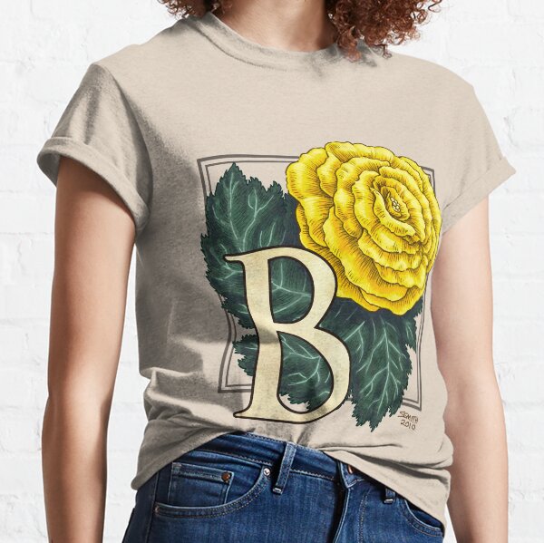 B is for Begonia Flower Monogram Classic T-Shirt