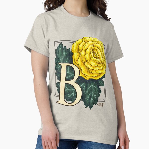 B is for Begonia Flower Monogram Classic T-Shirt