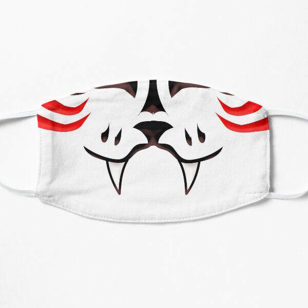 Kitsune Face - Red Flat Mask