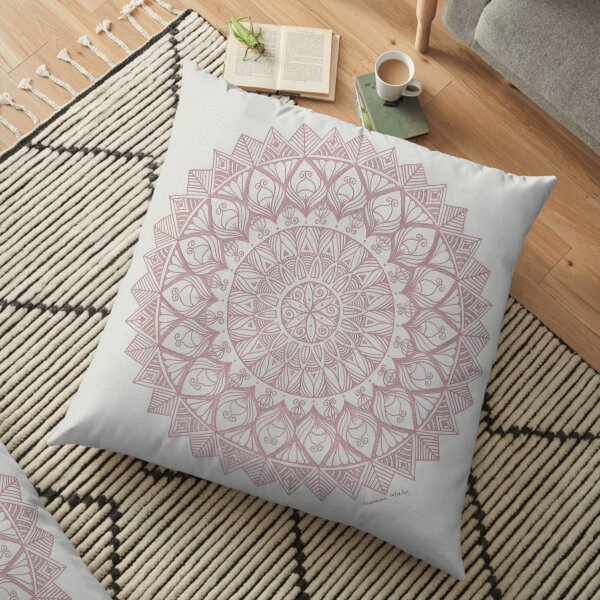 Metallic Pink Mandala Floor Pillow