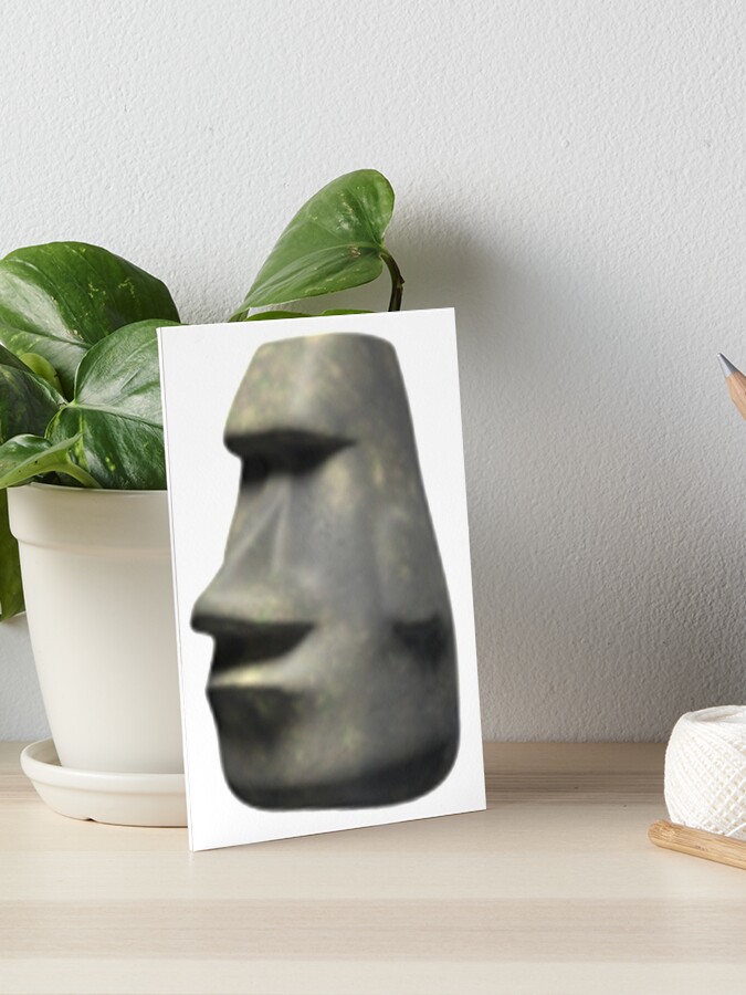 Moyai Moai Easter Island Head Emoji Art Board Print for Sale by