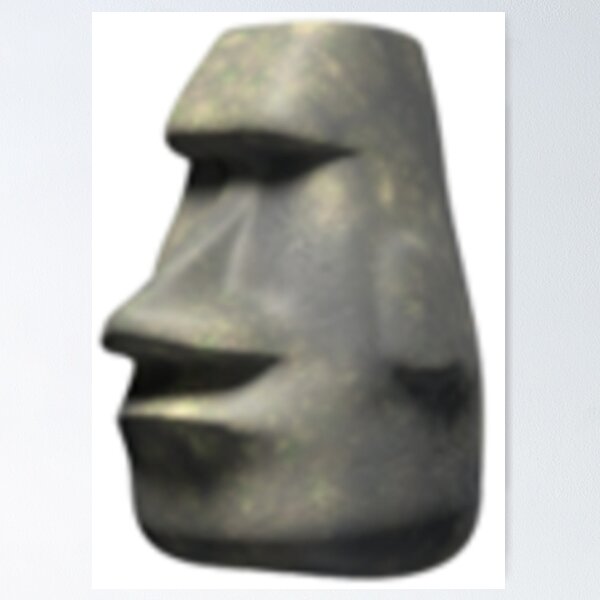 Moyai Emoji Moai Emoji Easter Island Black | Poster