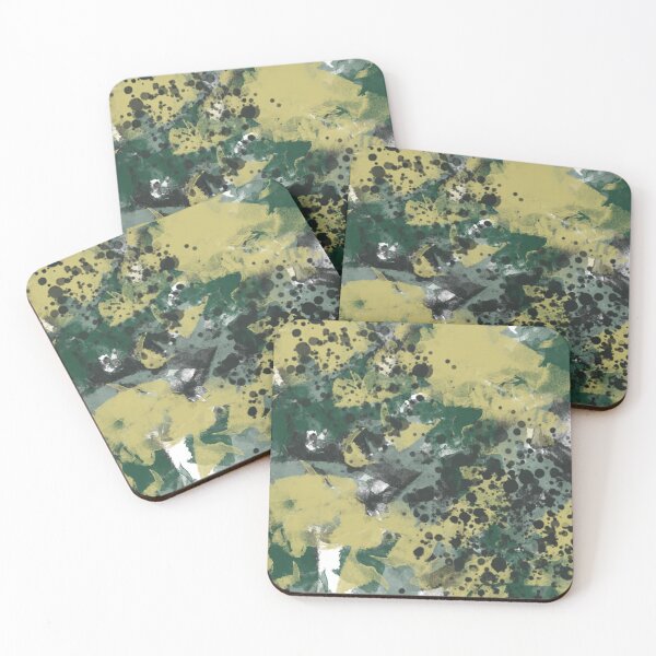 Item preview, Green and Charcoal Grey Abstract Print designed and sold by CharIsabella.