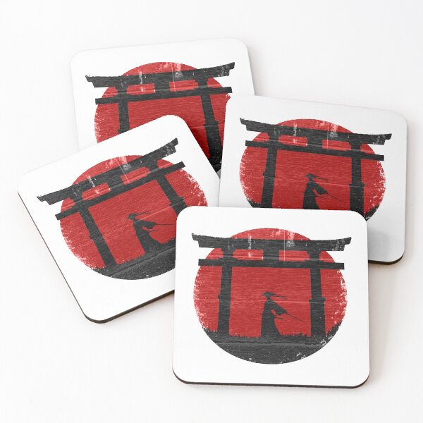 Item preview, Samurai warrior, red sun with zen japan temple designed and sold by Kuma518.
