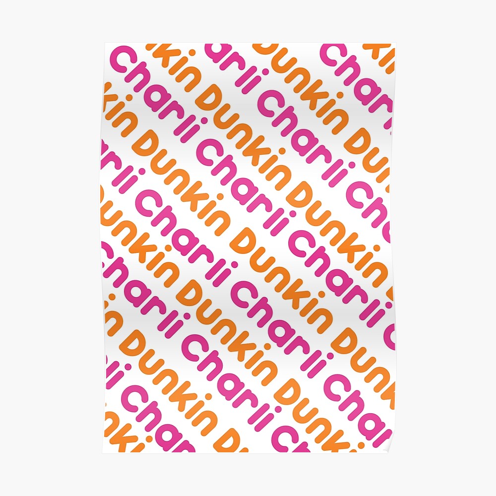 Charli Damelio Dunkin Pattern Sticker By Cloudvity Redbubble