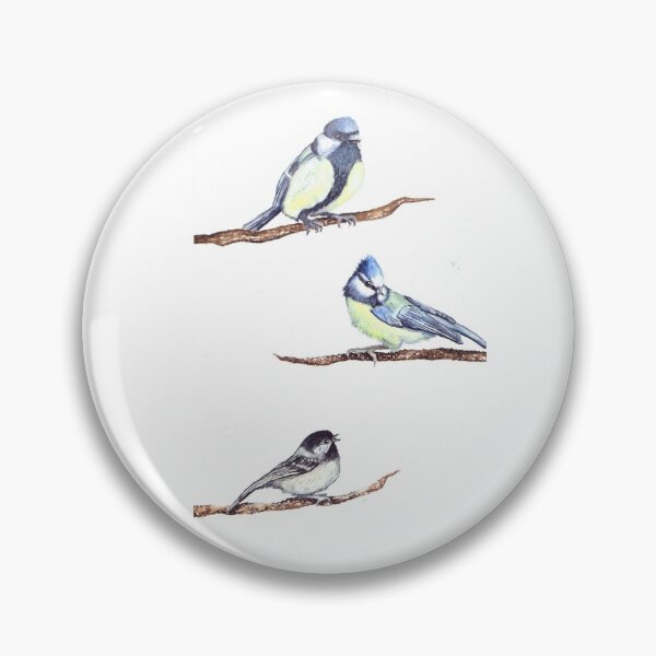 Item preview, Great, Blue and Coal Tits in watercolour designed and sold by e-victoria.
