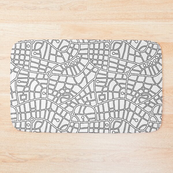 Item preview, Map Pattern 030520 - Black and White designed and sold by Artberry.