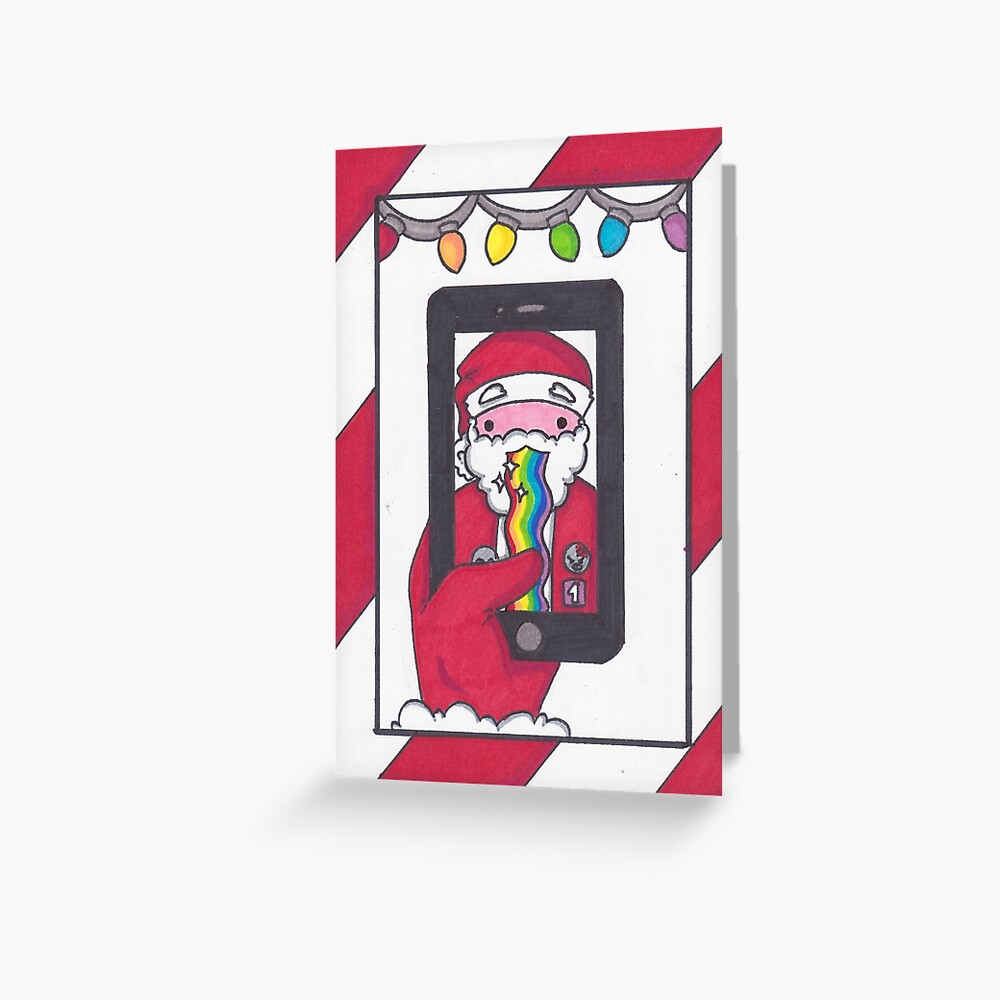 "Snapchat Santa" Greeting Card for Sale by Drawingsbymaci Redbubble